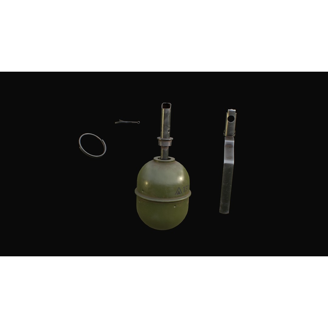 Soviet RGD-5 Hand Grenade 3D Model – Low Poly Game Ready Asset, FBX - View 15