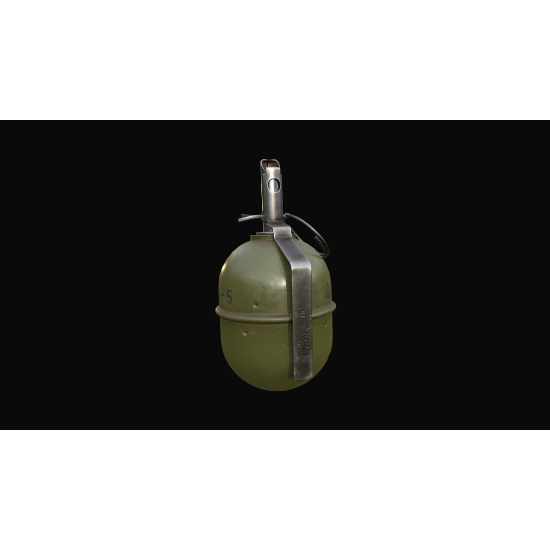 Soviet RGD-5 Hand Grenade 3D Model – Low Poly Game Ready Asset, FBX - View 7