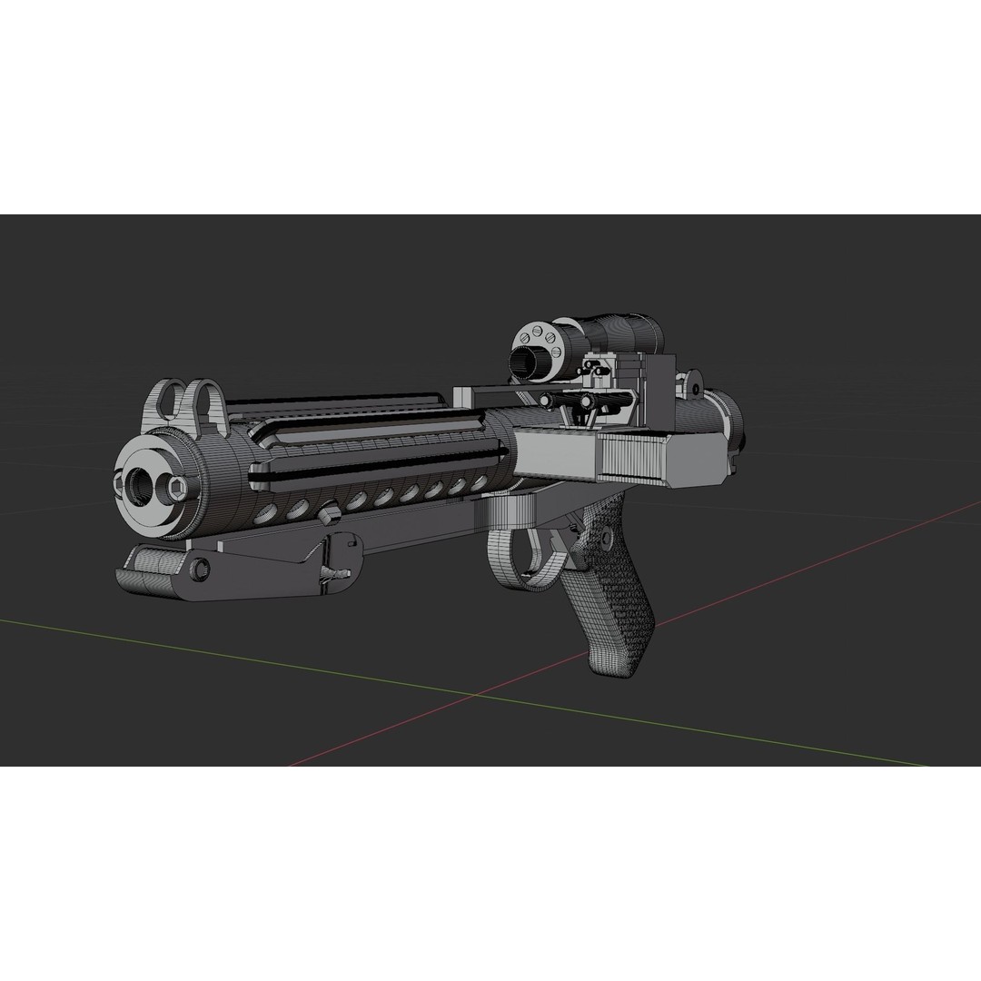 E-11 Blaster 3D Model – High Poly Military Weapon, FBX, PBR - View 10