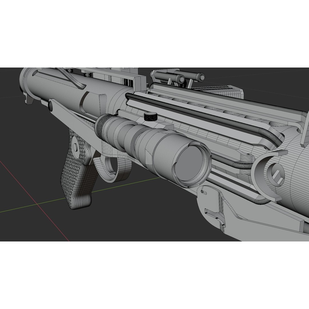 E-11 Blaster 3D Model – High Poly Military Weapon, FBX, PBR - View 16