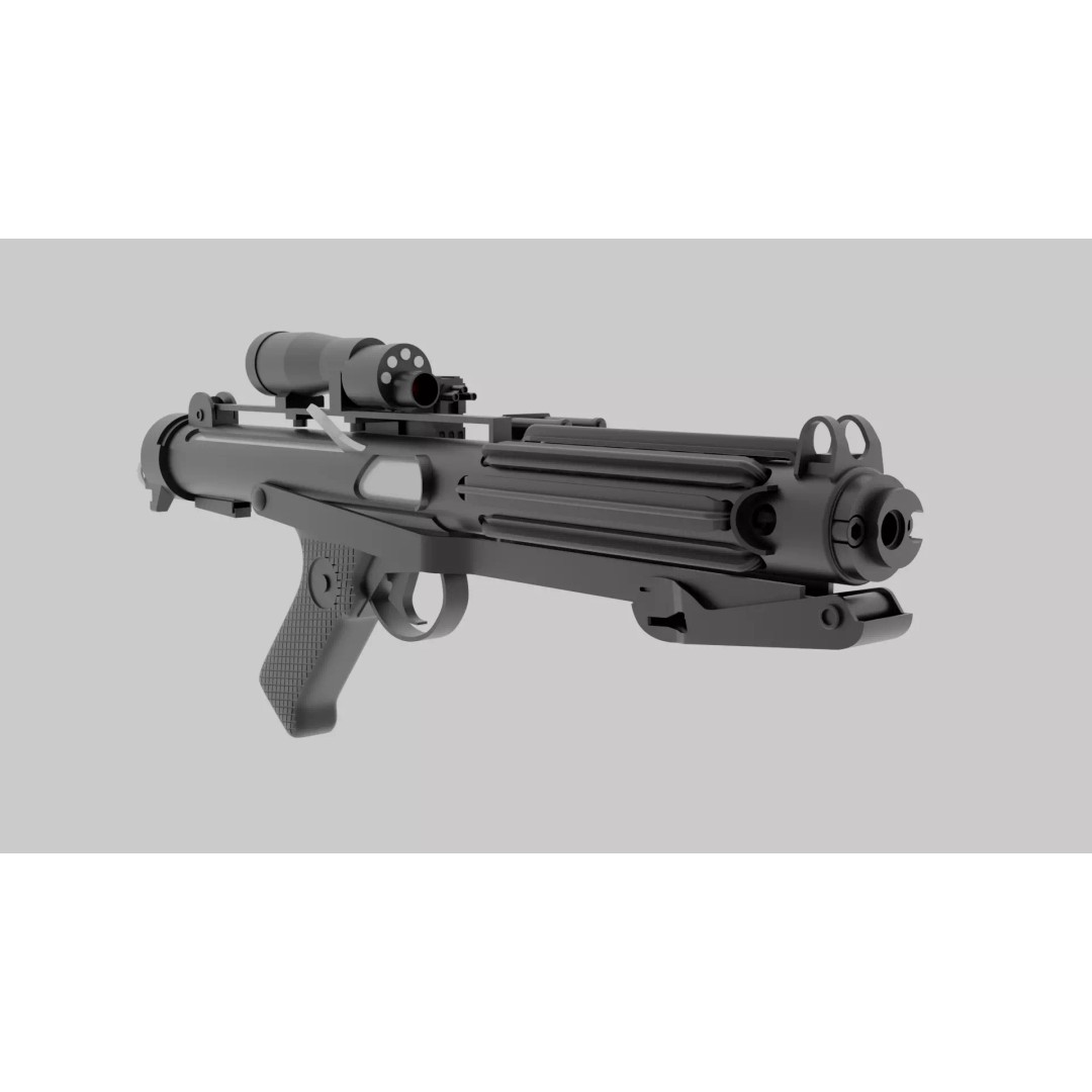 E-11 Blaster 3D Model – High Poly Military Weapon, FBX, PBR - View 2