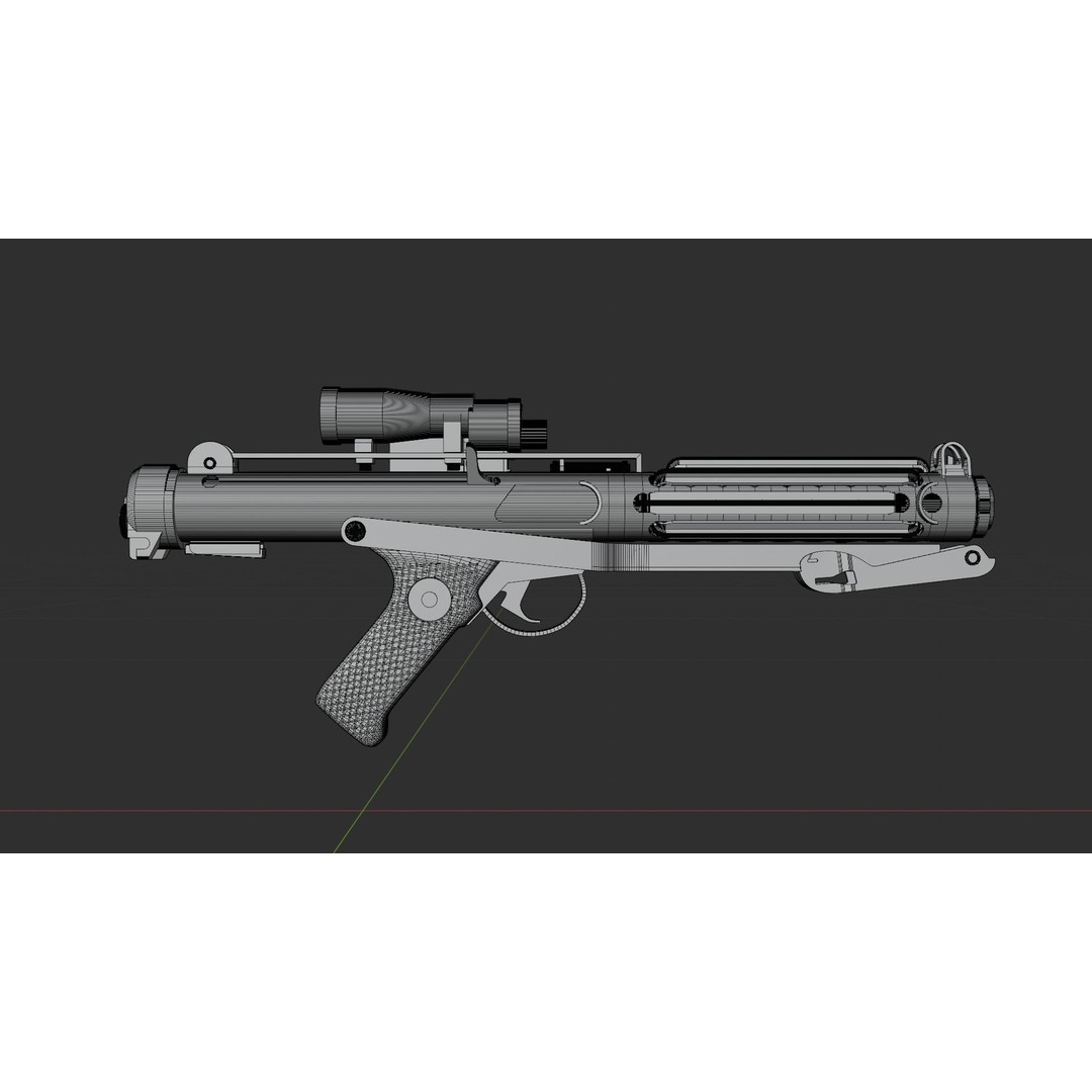 E-11 Blaster 3D Model – High Poly Military Weapon, FBX, PBR - View 4