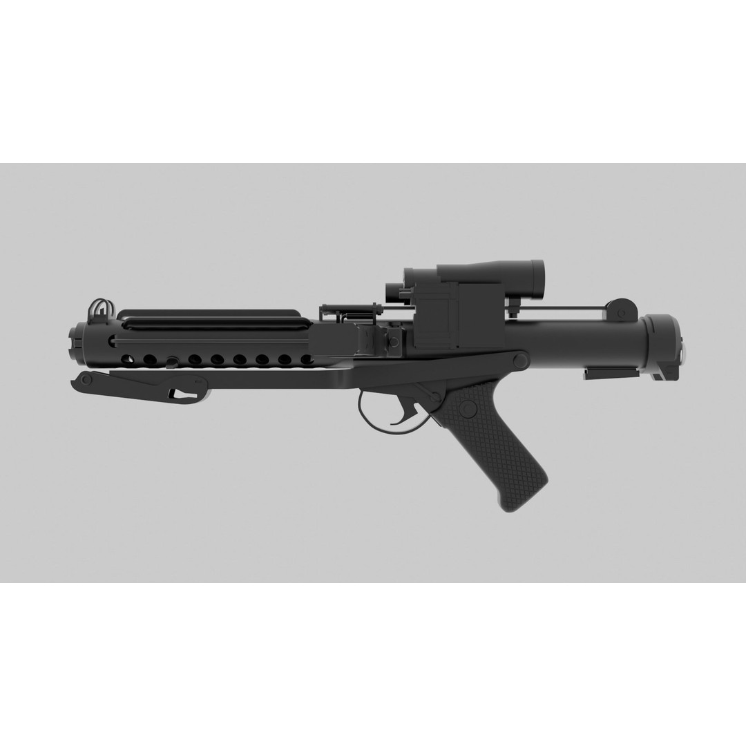 E-11 Blaster 3D Model – High Poly Military Weapon, FBX, PBR - View 5