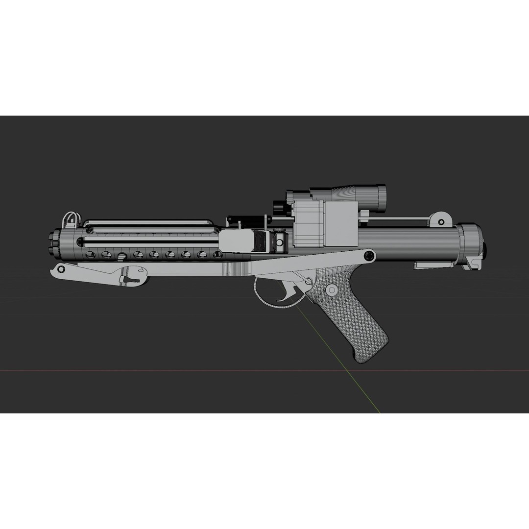 E-11 Blaster 3D Model – High Poly Military Weapon, FBX, PBR - View 6