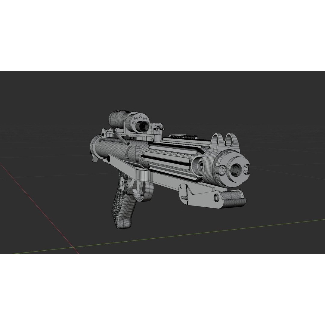 E-11 Blaster 3D Model – High Poly Military Weapon, FBX, PBR - View 8