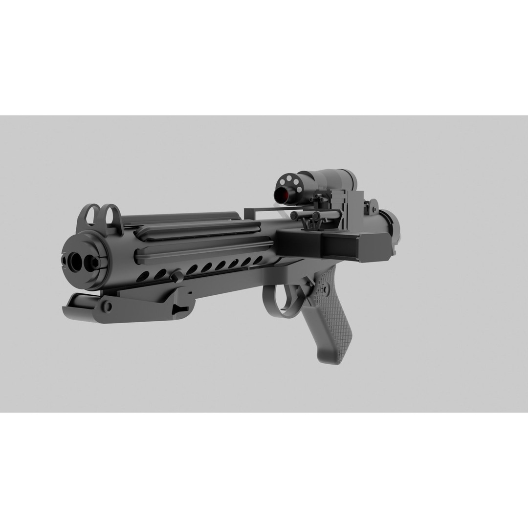 E-11 Blaster 3D Model – High Poly Military Weapon, FBX, PBR - View 9