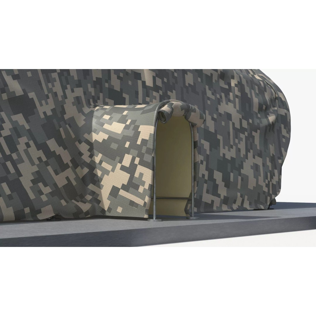 Camouflage Rapid Deployment Shelter 3D Model – Tactical Camo Tent, PBR Textures - View 11