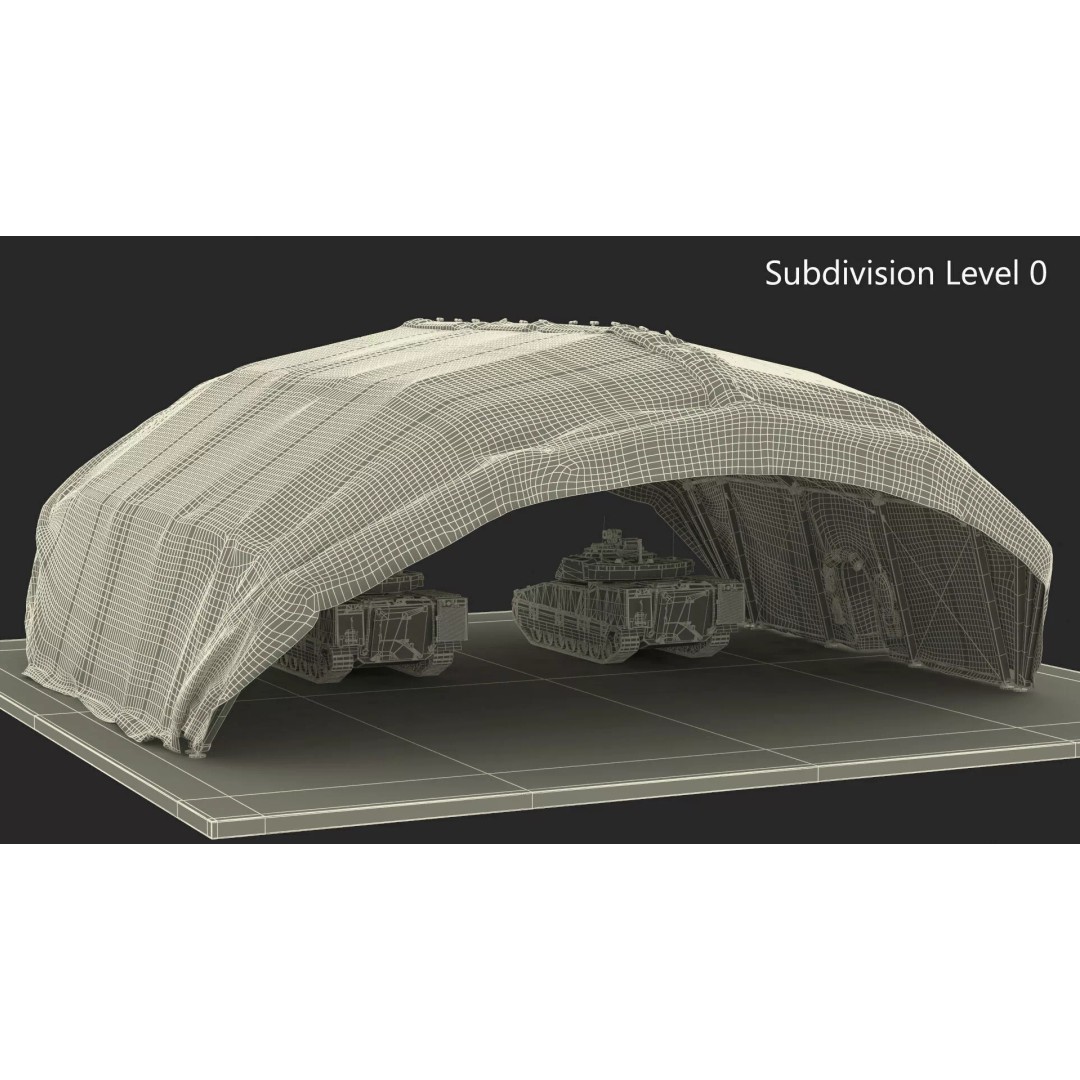 Camouflage Rapid Deployment Shelter 3D Model – Tactical Camo Tent, PBR Textures - View 18