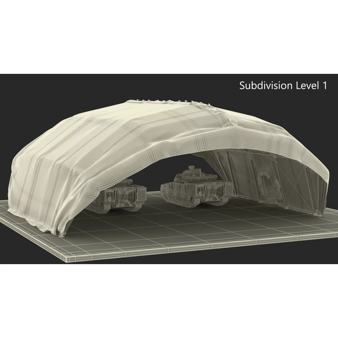 Camouflage Rapid Deployment Shelter 3D Model – Tactical Camo Tent, PBR Textures - View 19