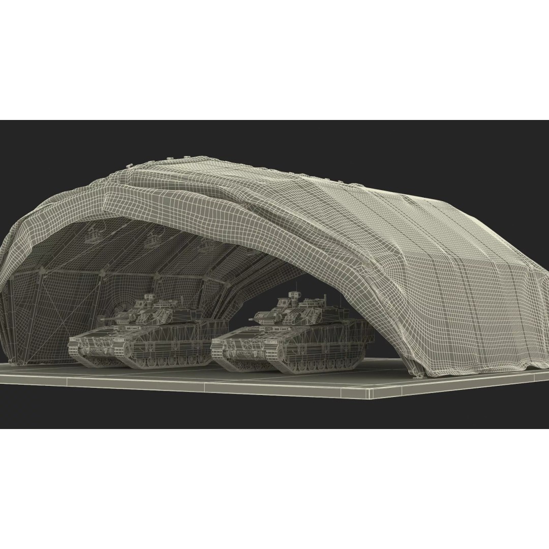 Camouflage Rapid Deployment Shelter 3D Model – Tactical Camo Tent, PBR Textures - View 23