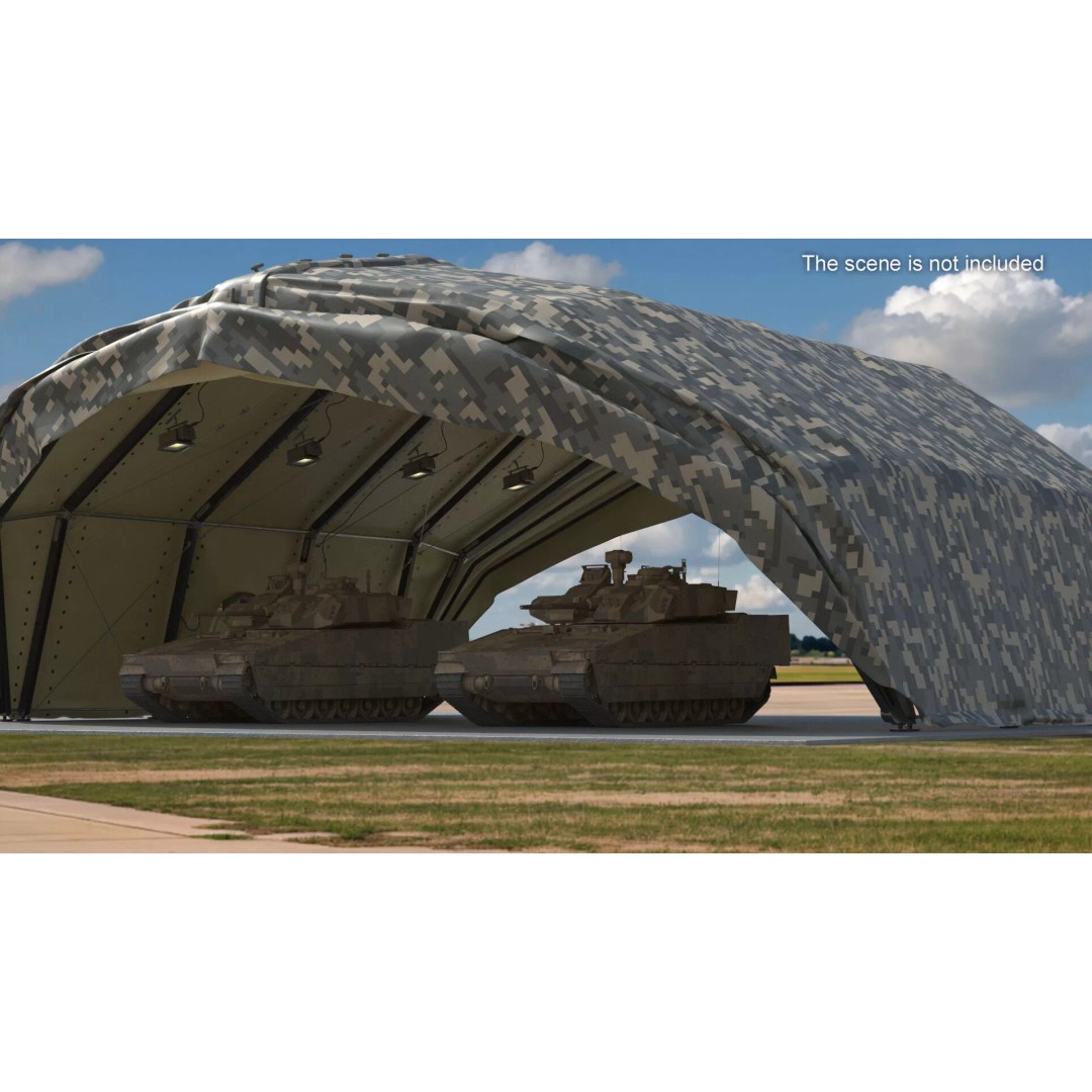 Camouflage Rapid Deployment Shelter 3D Model – Tactical Camo Tent, PBR Textures - View 3