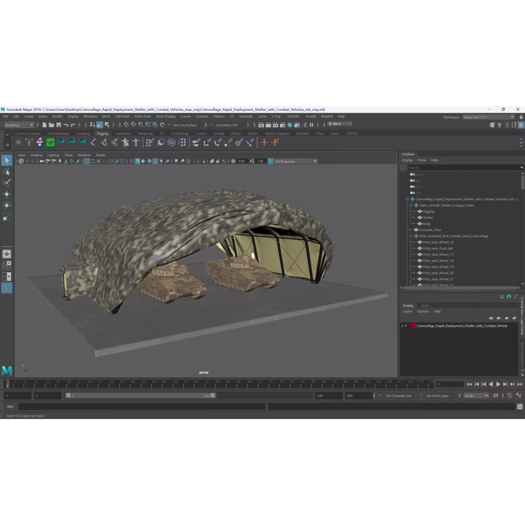 Camouflage Rapid Deployment Shelter 3D Model – Tactical Camo Tent, PBR Textures - View 30