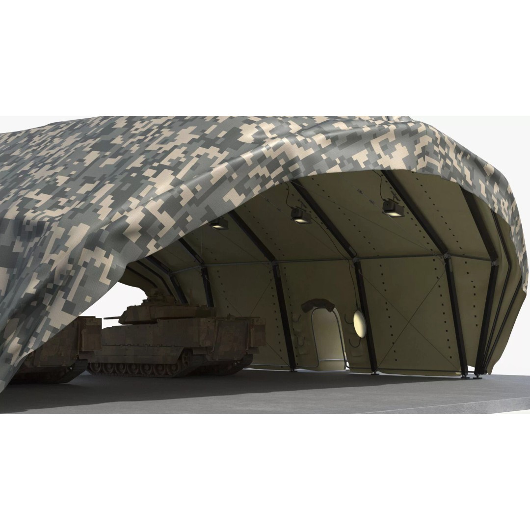 Camouflage Rapid Deployment Shelter 3D Model – Tactical Camo Tent, PBR Textures - View 5