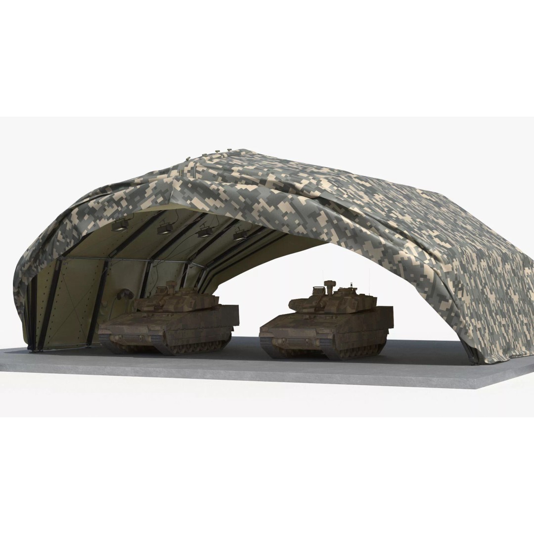 Camouflage Rapid Deployment Shelter 3D Model – Tactical Camo Tent, PBR Textures - View 6