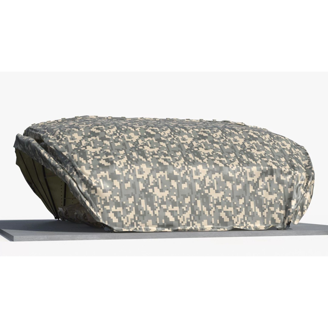 Camouflage Rapid Deployment Shelter 3D Model – Tactical Camo Tent, PBR Textures - View 7