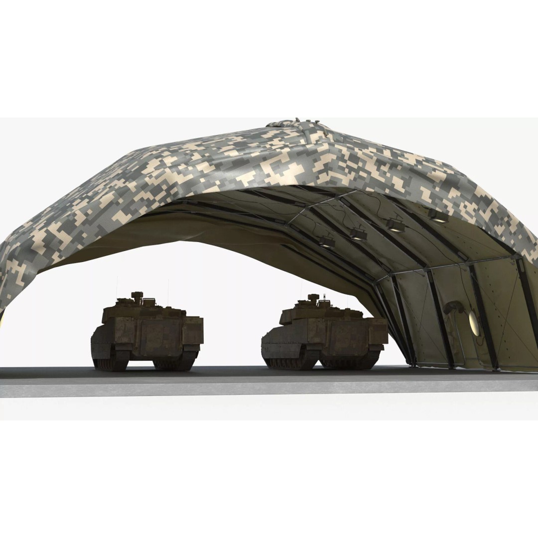 Camouflage Rapid Deployment Shelter 3D Model – Tactical Camo Tent, PBR Textures - View 8