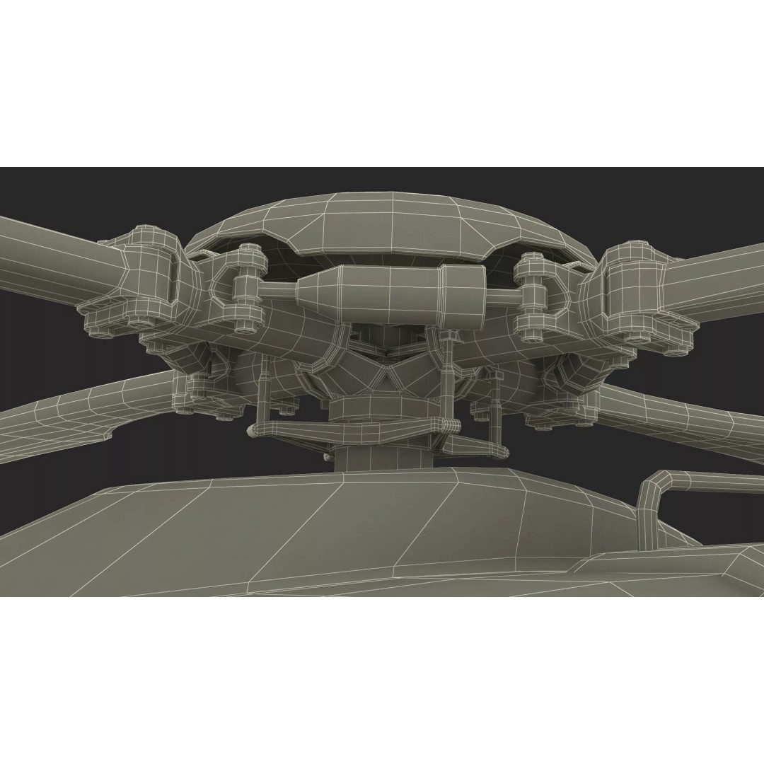 NH90 Military Transport Helicopter 3D Model – Green Camo with Interior, PBR - View 31