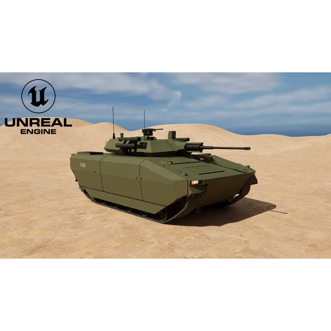 Infantry Fighting Vehicle 3D Model – Low Poly PBR Game Asset, FBX - View 3