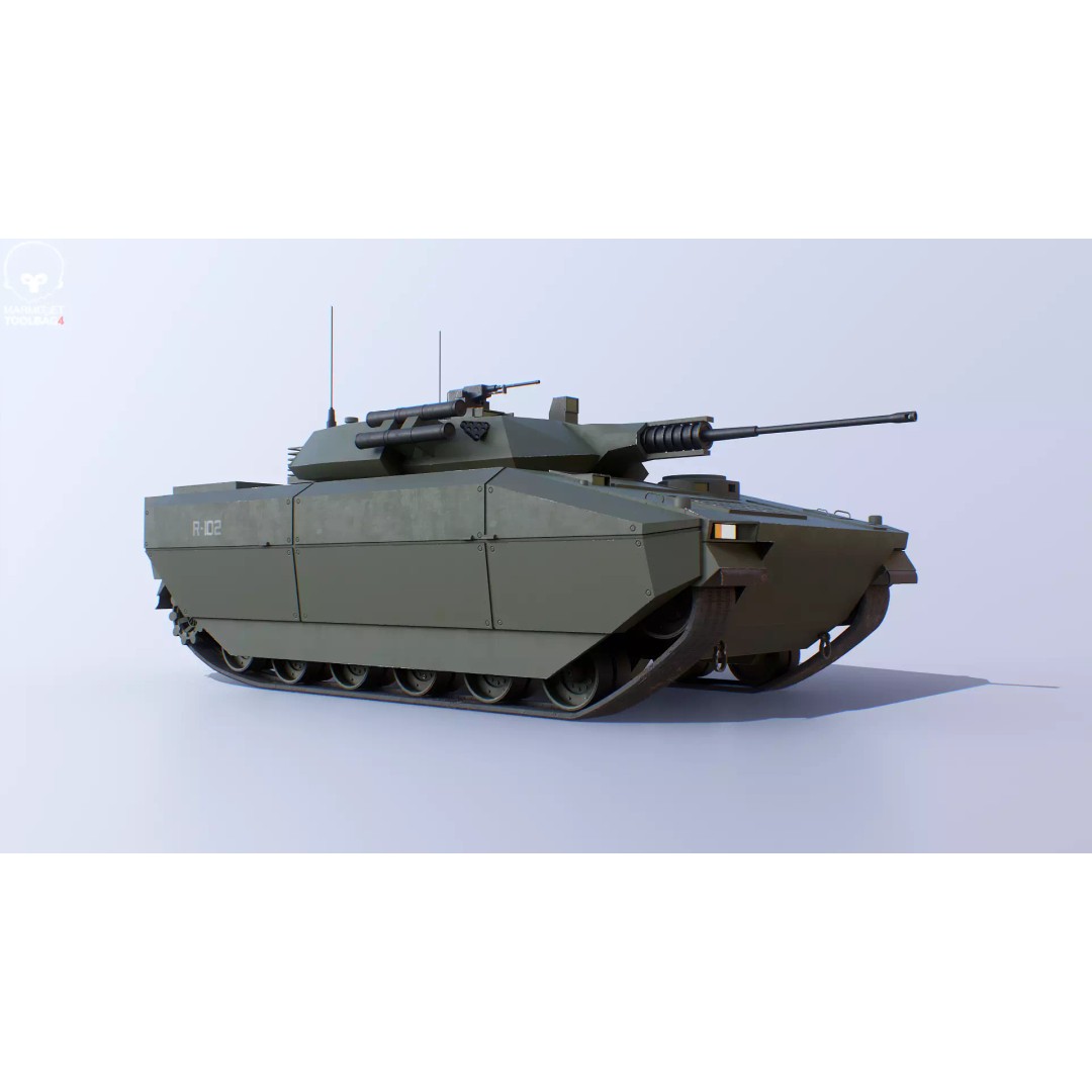 Infantry Fighting Vehicle 3D Model – Low Poly PBR Game Asset, FBX - View 5