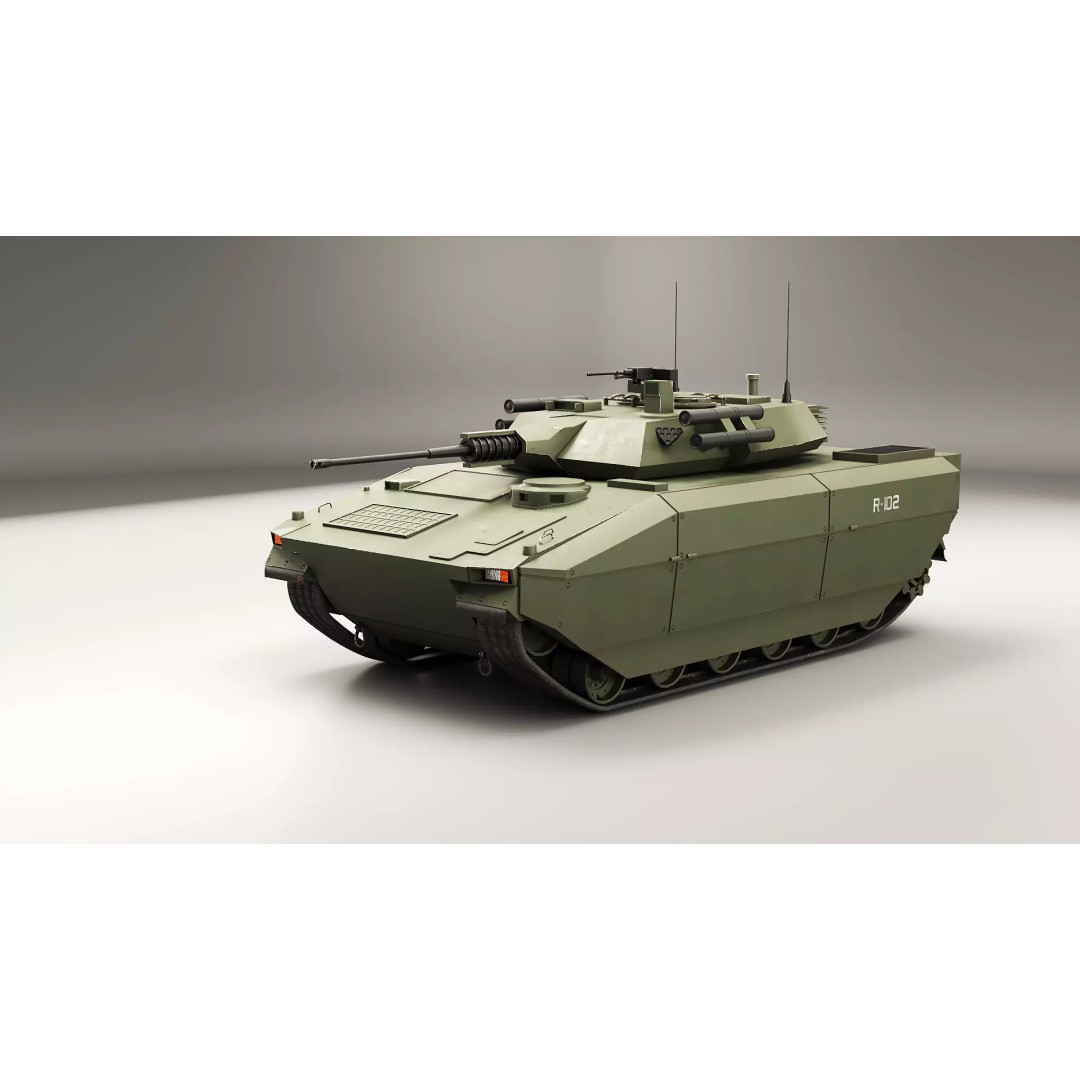 Infantry Fighting Vehicle 3D Model – Low Poly PBR Game Asset, FBX - View 8