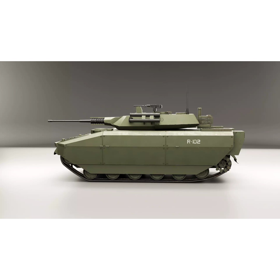 Infantry Fighting Vehicle 3D Model – Low Poly PBR Game Asset, FBX - View 9