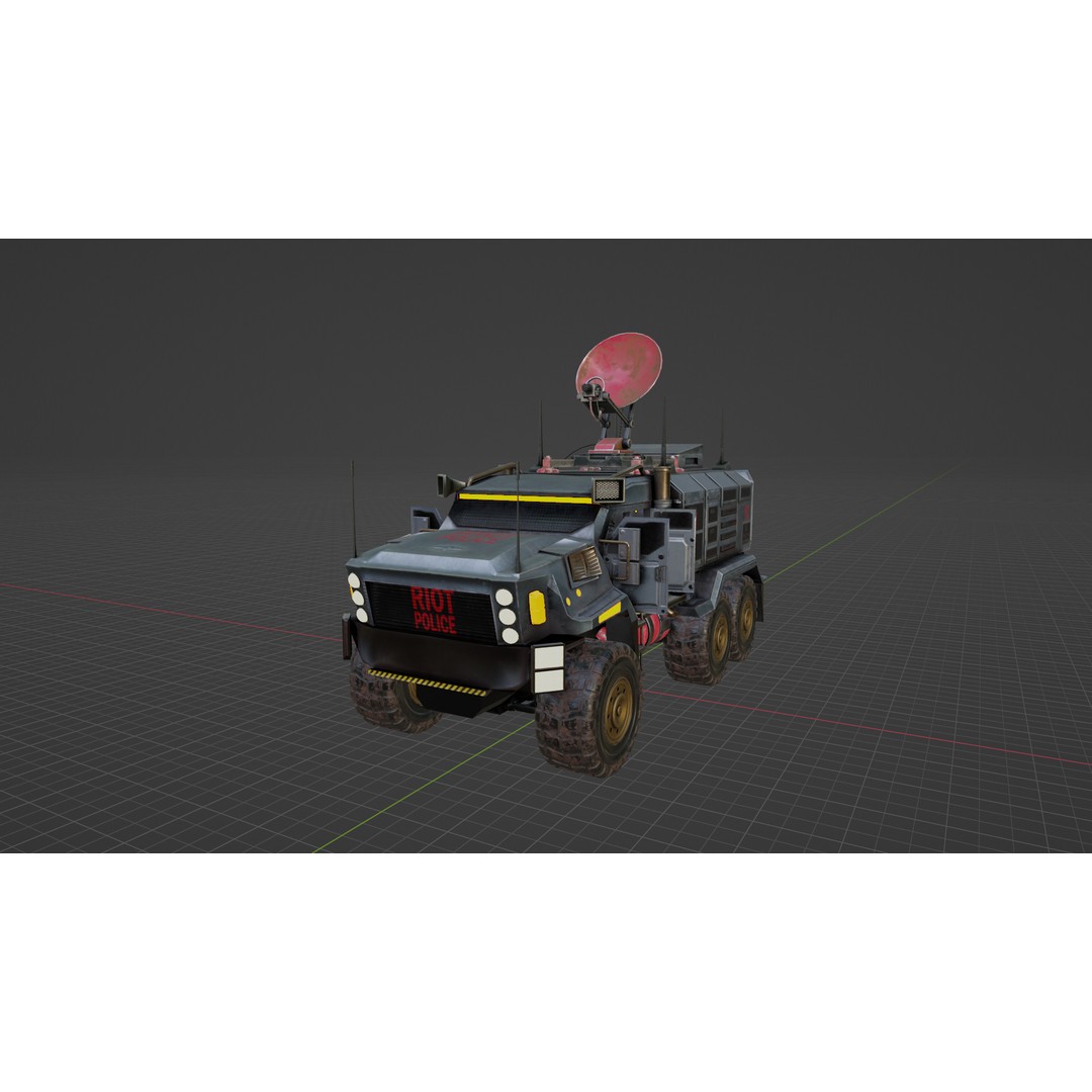 Colossus M2 Armored Transport 3D Model – Sci-Fi Military Vehicle, PBR - View 14