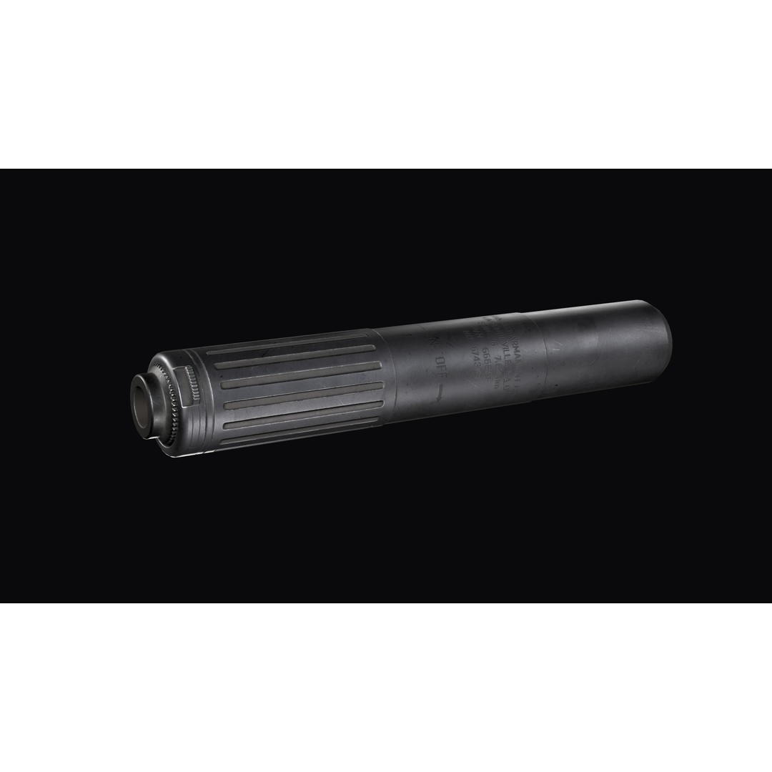 AAC SDN-6 Sound Suppressor 3D Model – Low Poly Game Asset, FBX - View 11