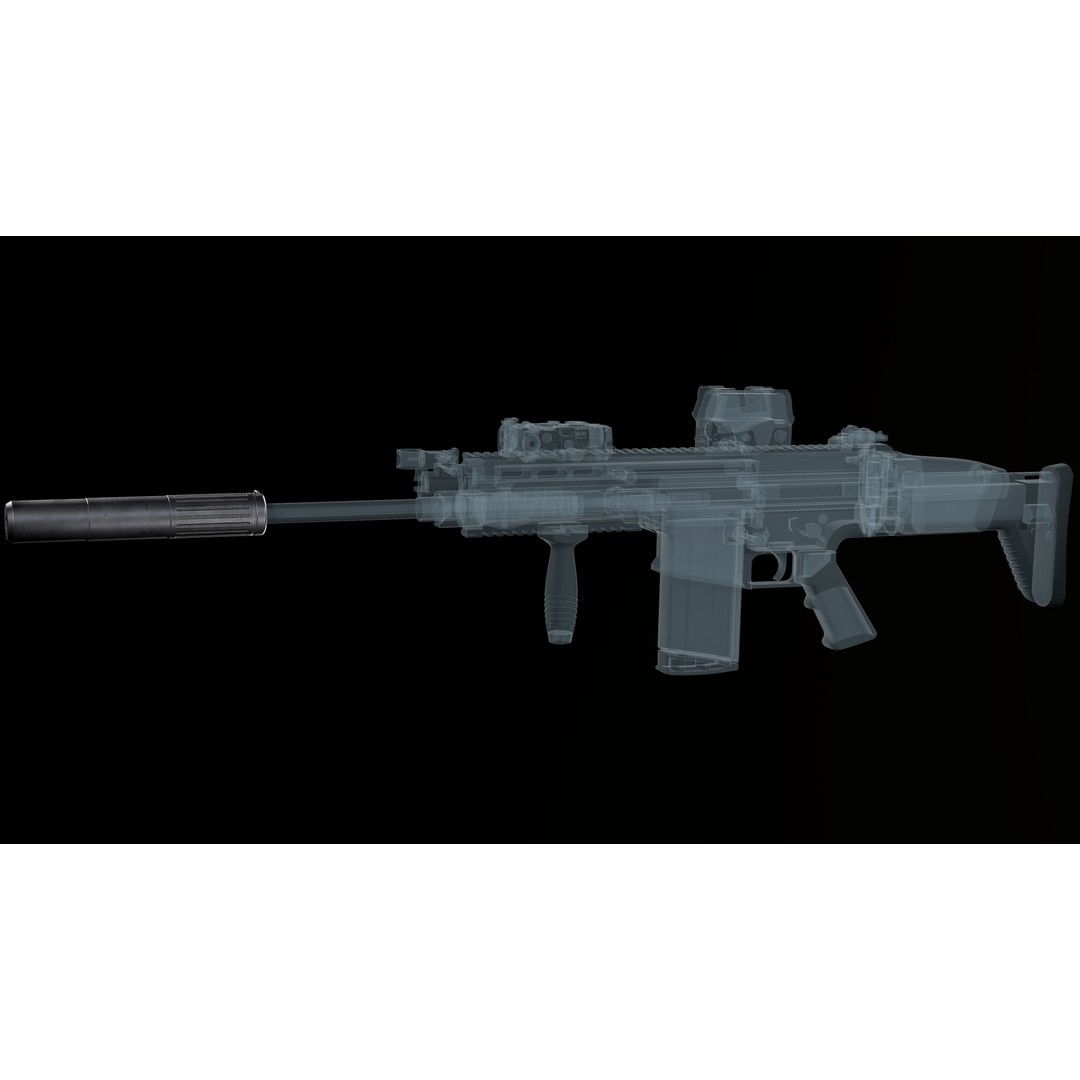 AAC SDN-6 Sound Suppressor 3D Model – Low Poly Game Asset, FBX - View 5