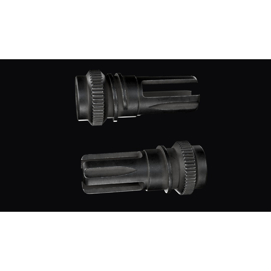 AAC SDN-6 Sound Suppressor 3D Model – Low Poly Game Asset, FBX - View 8