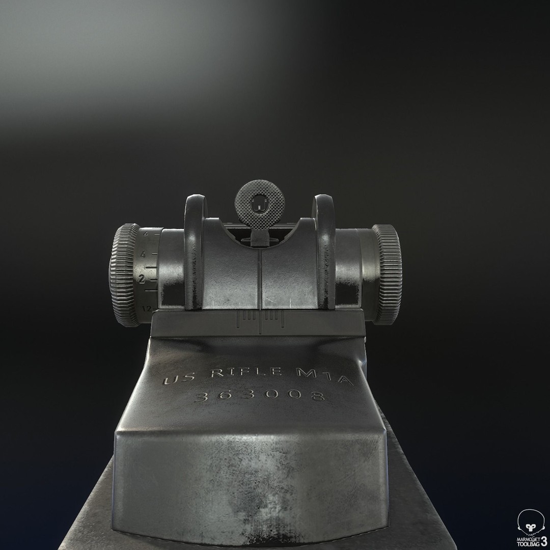 M1A Rifle 3D Model – Low Poly Game Ready Asset, FBX, PBR Textures - View 10