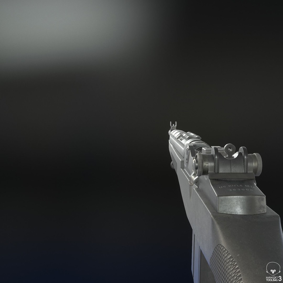 M1A Rifle 3D Model – Low Poly Game Ready Asset, FBX, PBR Textures - View 11