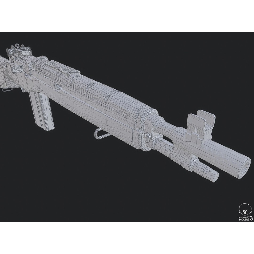 M1A Rifle 3D Model – Low Poly Game Ready Asset, FBX, PBR Textures - View 15