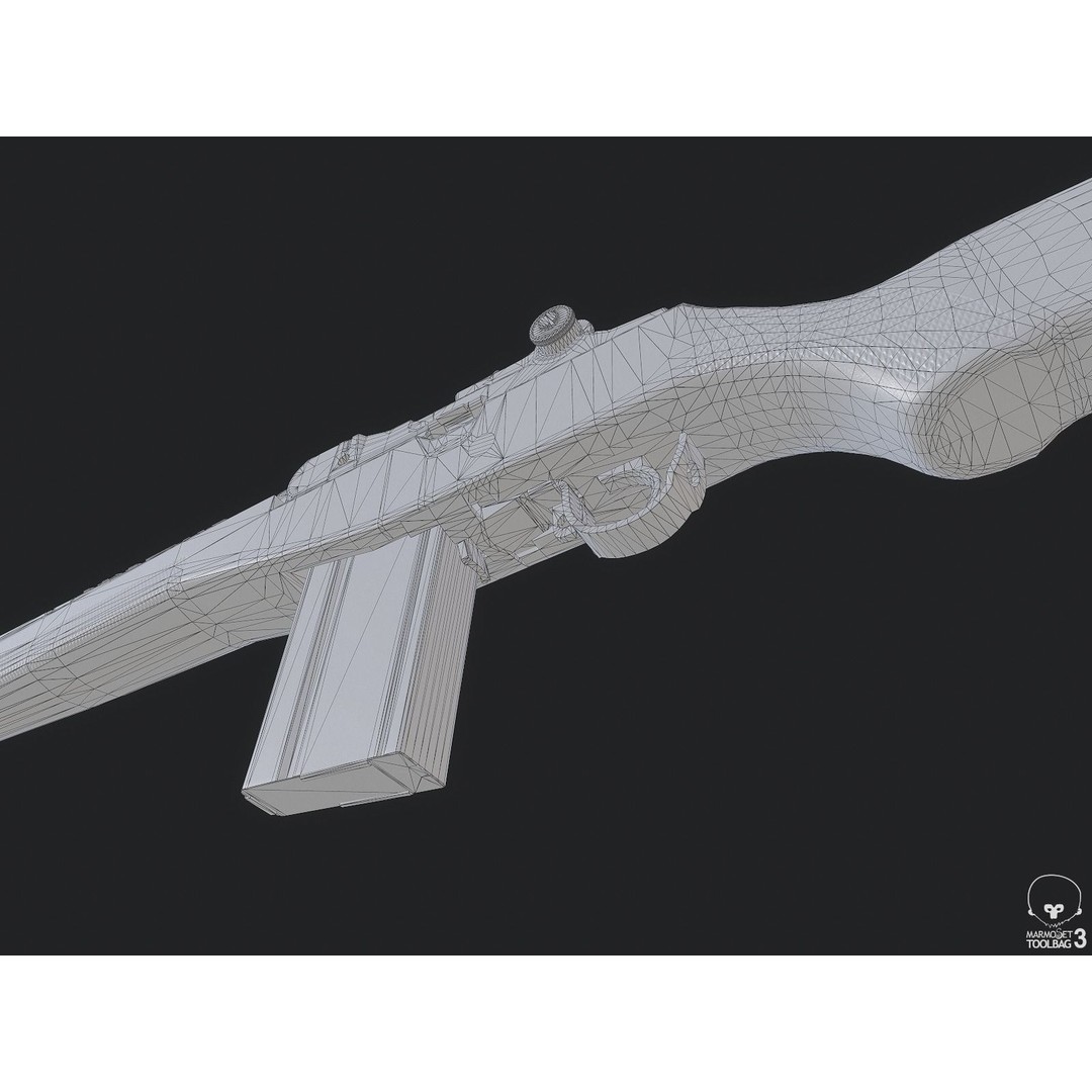 M1A Rifle 3D Model – Low Poly Game Ready Asset, FBX, PBR Textures - View 17