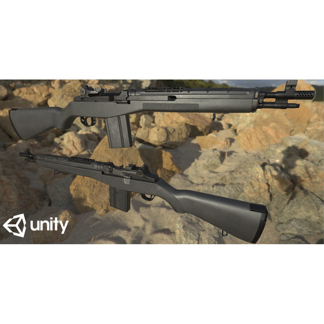 M1A Rifle 3D Model – Low Poly Game Ready Asset, FBX, PBR Textures - View 18