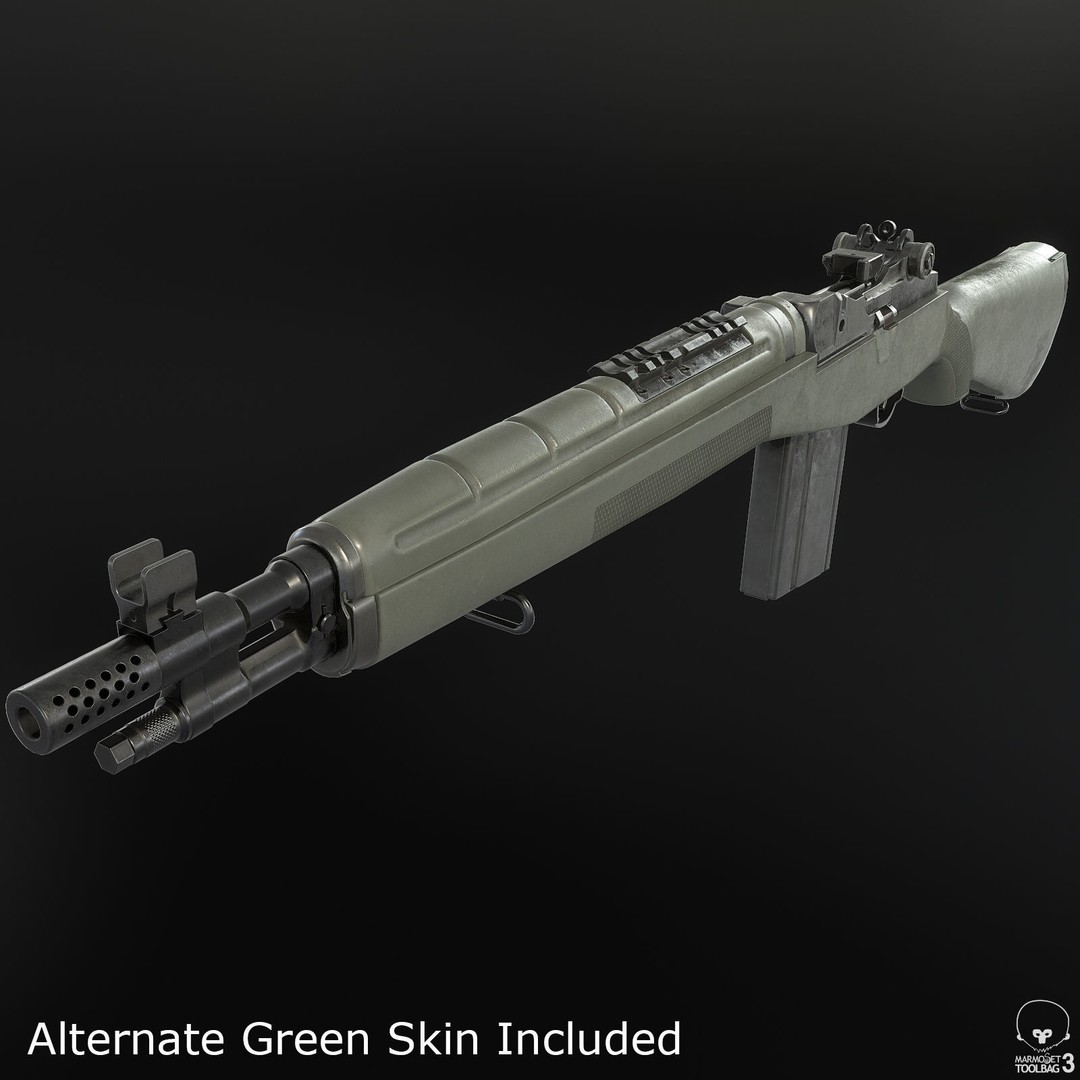 M1A Rifle 3D Model – Low Poly Game Ready Asset, FBX, PBR Textures - View 5