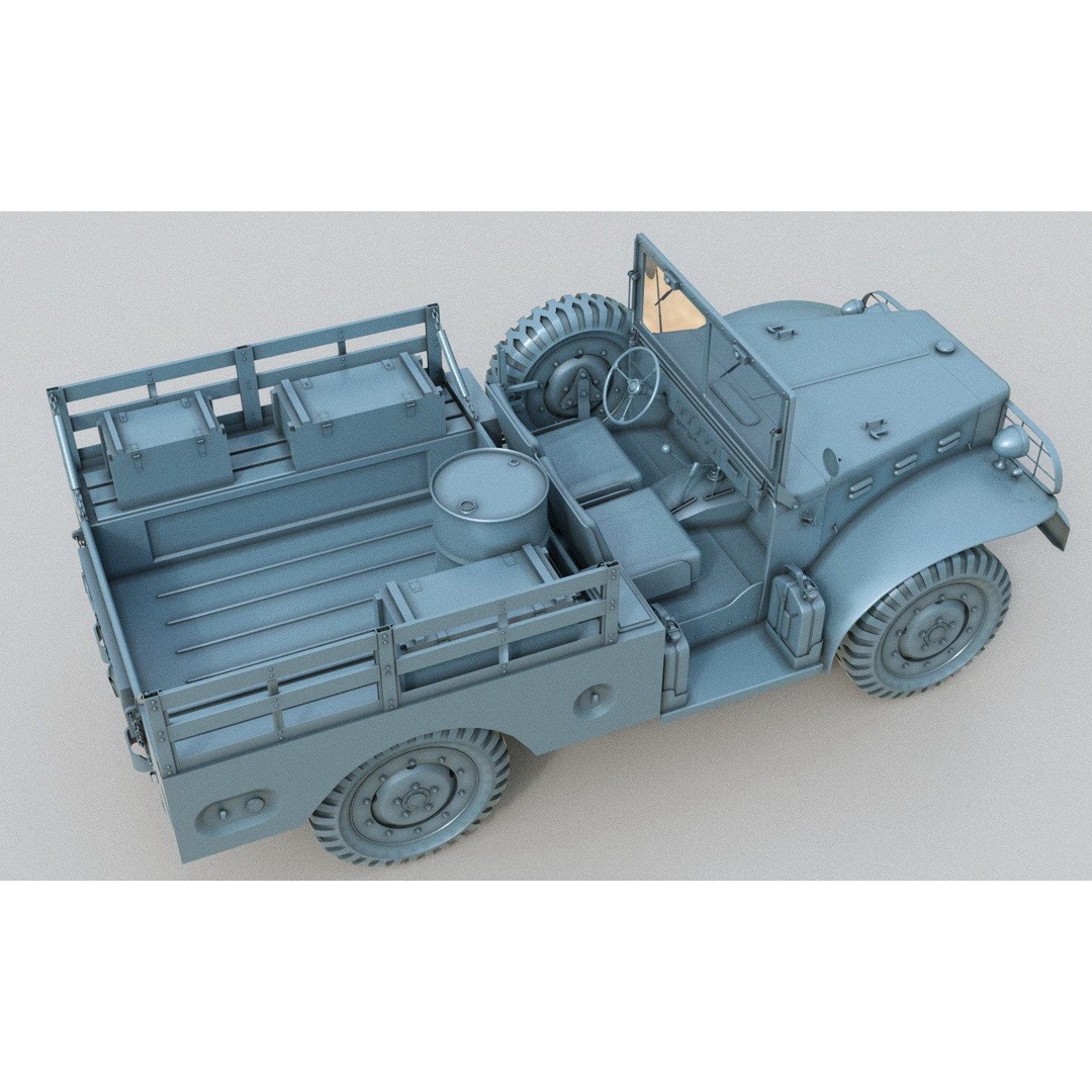 Dodge WC-51 3D Model – WW2 Military Pick-Up Truck, FBX, PBR - View 18