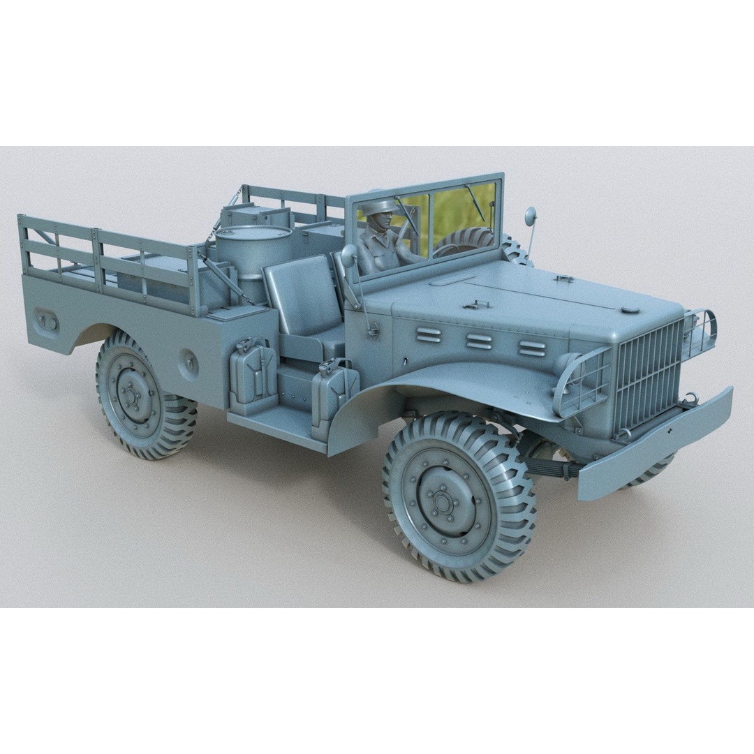 Dodge WC-51 3D Model – WW2 Military Pick-Up Truck, FBX, PBR - View 19