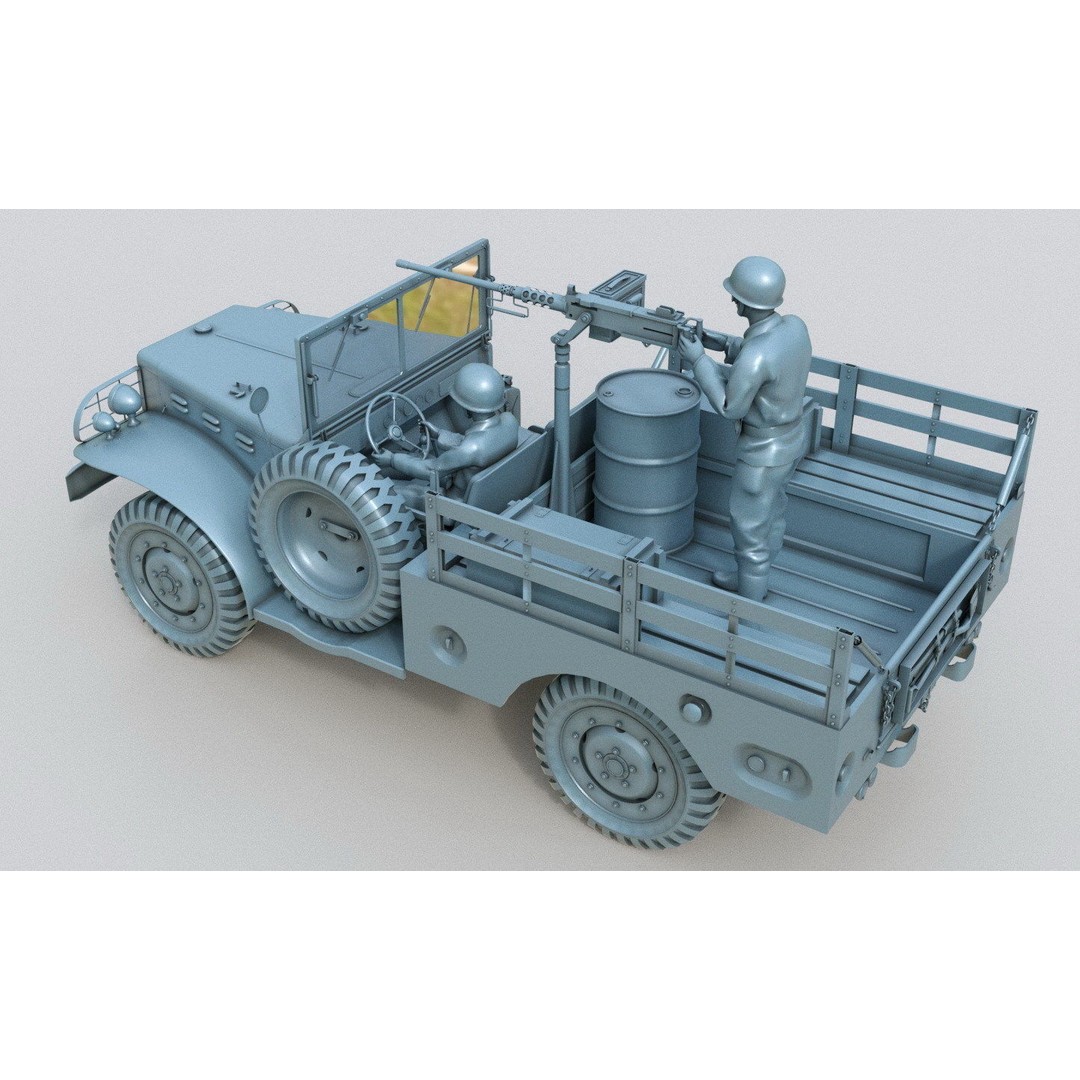Dodge WC-51 3D Model – WW2 Military Pick-Up Truck, FBX, PBR - View 23
