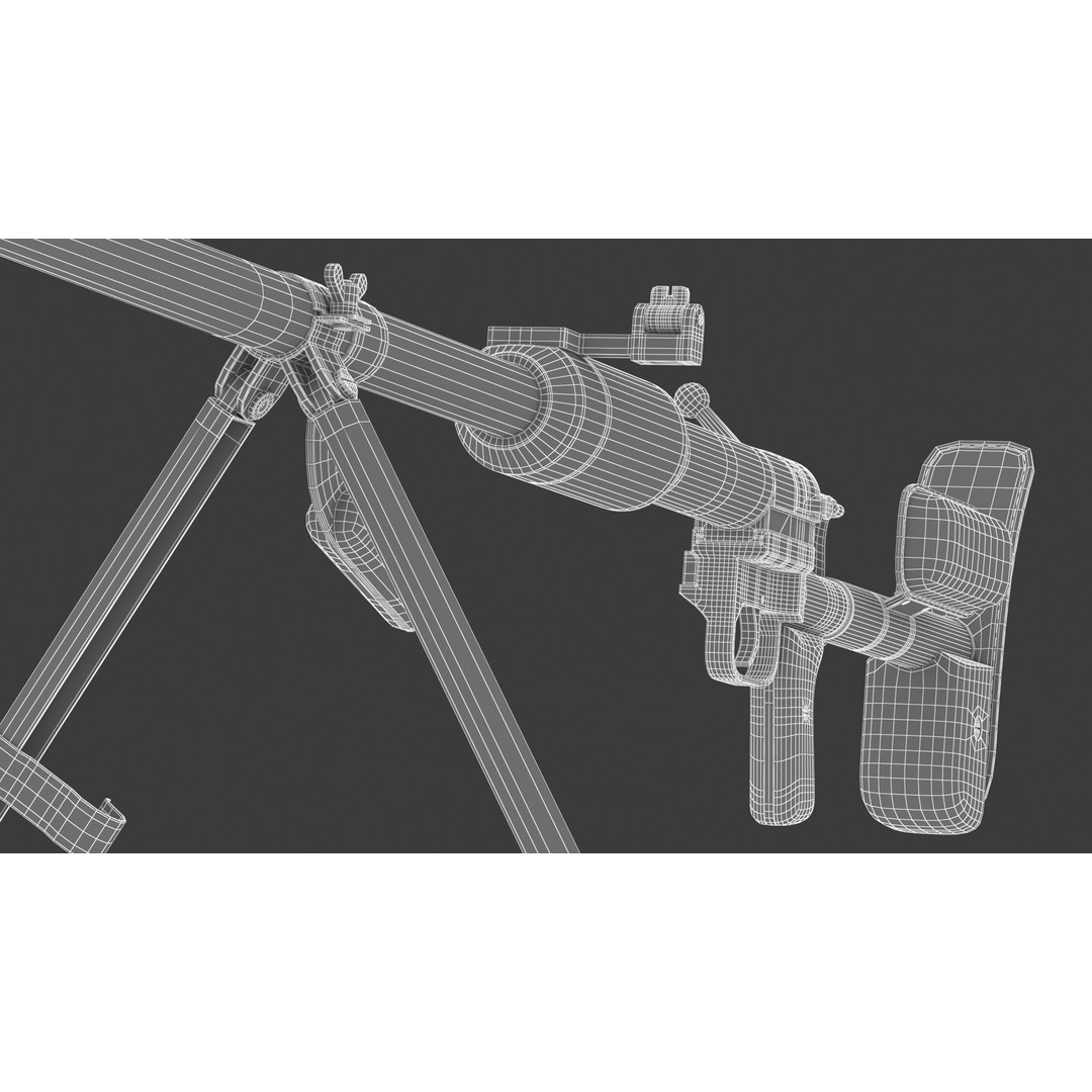 PTRD-41 3D Model – High Poly Anti-Tank Rifle, FBX, Game Asset
