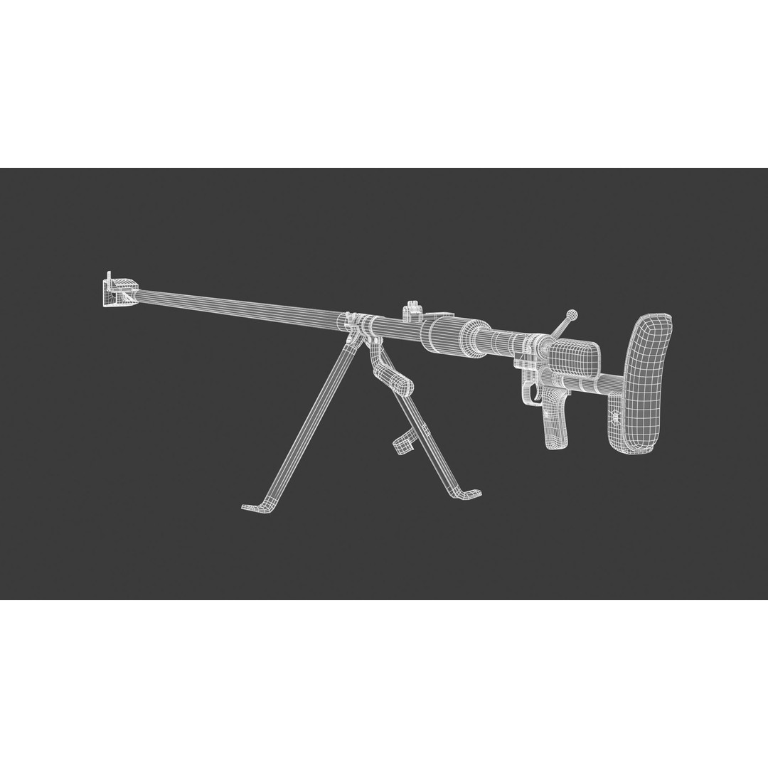 PTRD-41 3D Model – High Poly Anti-Tank Rifle, FBX, Game Asset - View 18