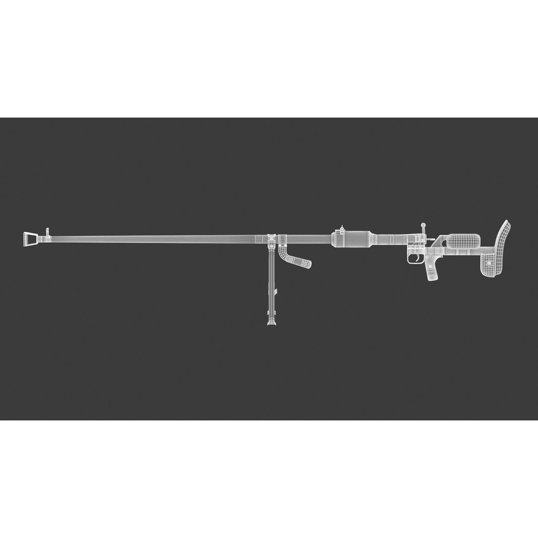 PTRD-41 3D Model – High Poly Anti-Tank Rifle, FBX, Game Asset - View 19