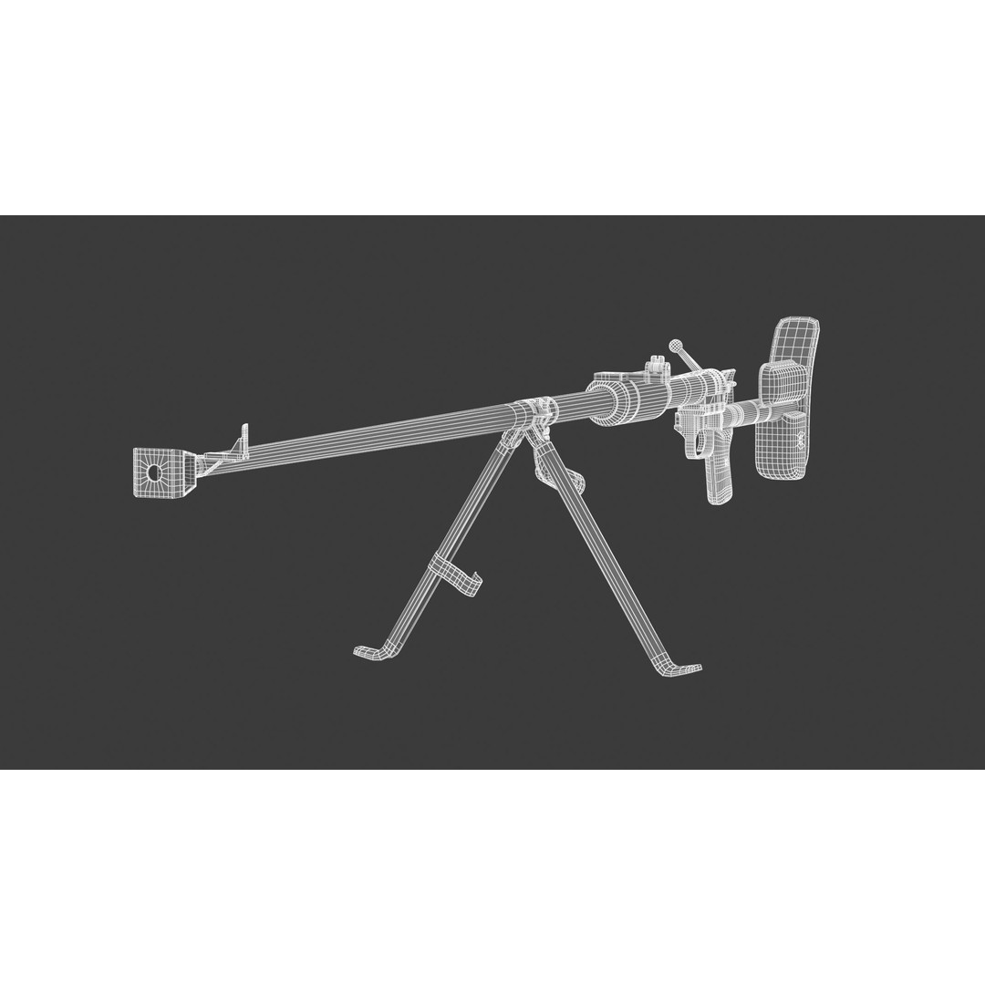 PTRD-41 3D Model – High Poly Anti-Tank Rifle, FBX, Game Asset - View 20