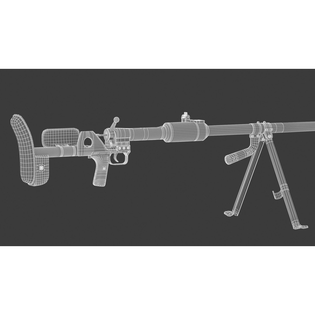 PTRD-41 3D Model – High Poly Anti-Tank Rifle, FBX, Game Asset - View 22