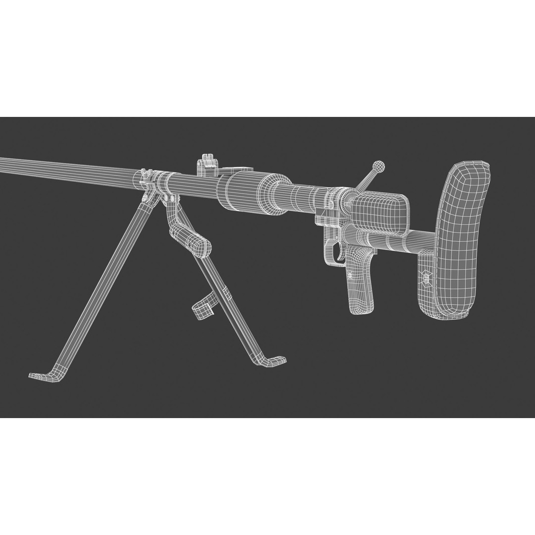 PTRD-41 3D Model – High Poly Anti-Tank Rifle, FBX, Game Asset - View 23