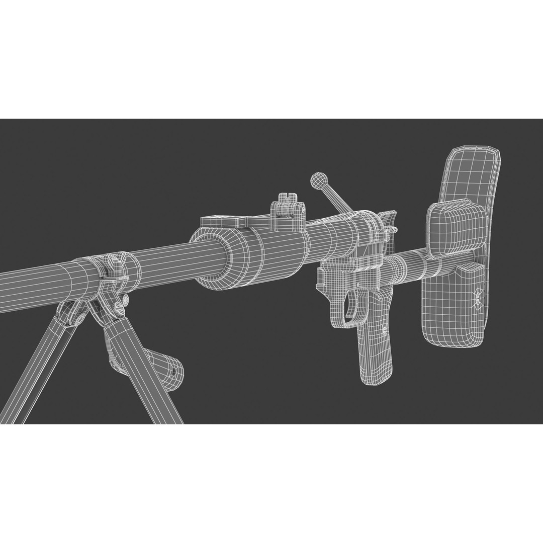 PTRD-41 3D Model – High Poly Anti-Tank Rifle, FBX, Game Asset - View 25