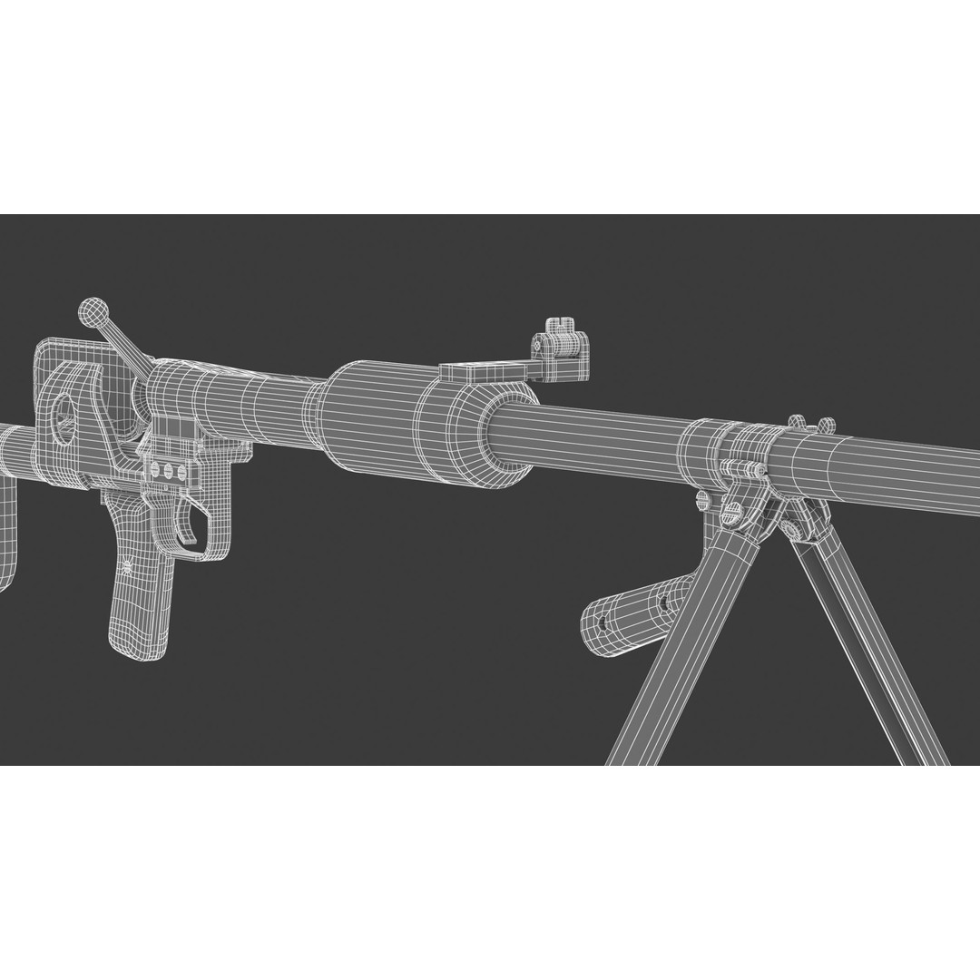 PTRD-41 3D Model – High Poly Anti-Tank Rifle, FBX, Game Asset - View 26