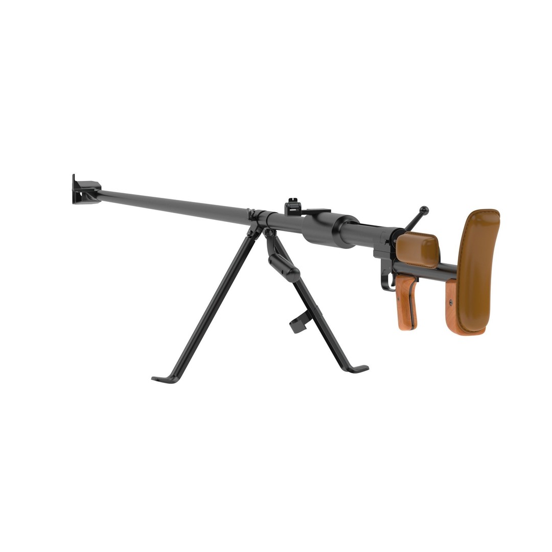 PTRD-41 3D Model – High Poly Anti-Tank Rifle, FBX, Game Asset - View 3