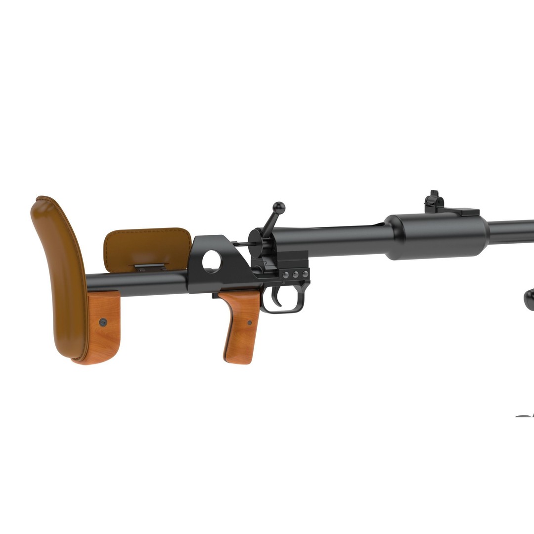 PTRD-41 3D Model – High Poly Anti-Tank Rifle, FBX, Game Asset - View 7