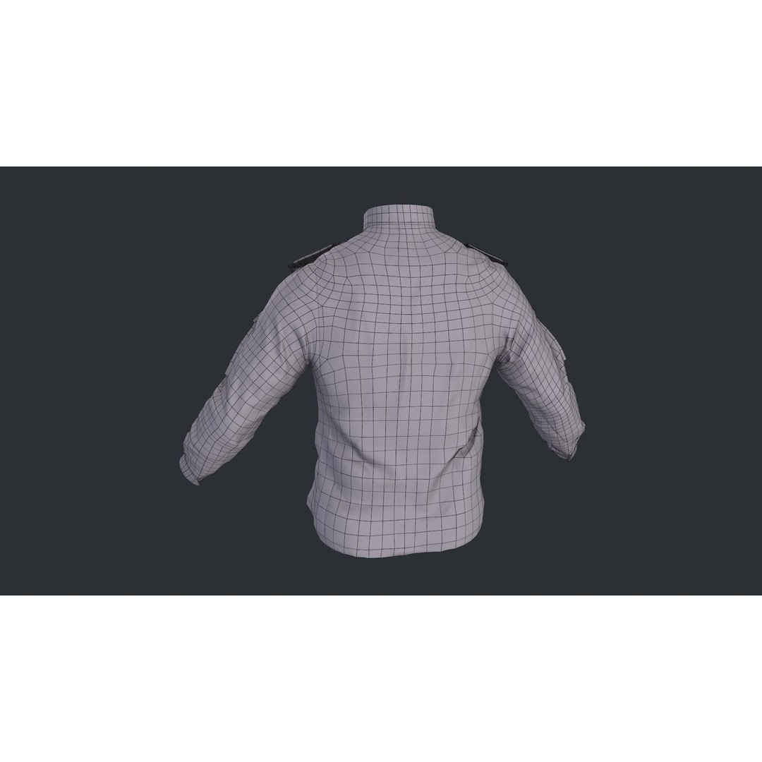 Tactical Jacket 3D Model – Low Poly Game Asset, Rigged, FBX - View 10