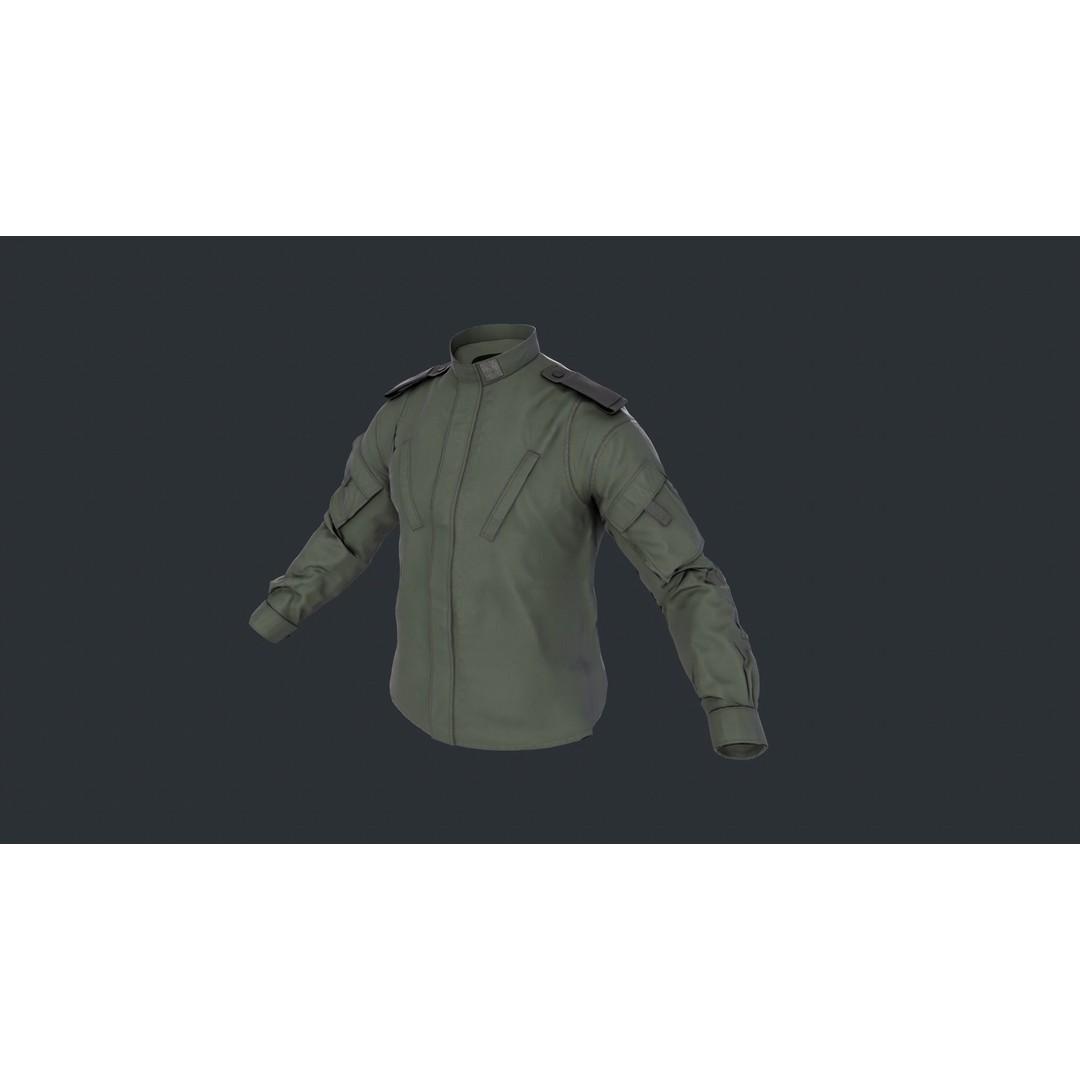 Tactical Jacket 3D Model – Low Poly Game Asset, Rigged, FBX - View 4
